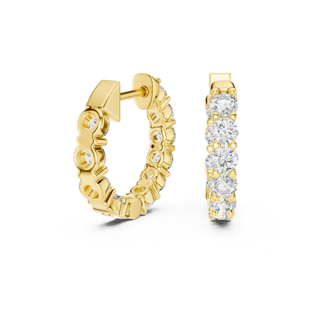 Elegant Diamond Huggie Hoop Earrings