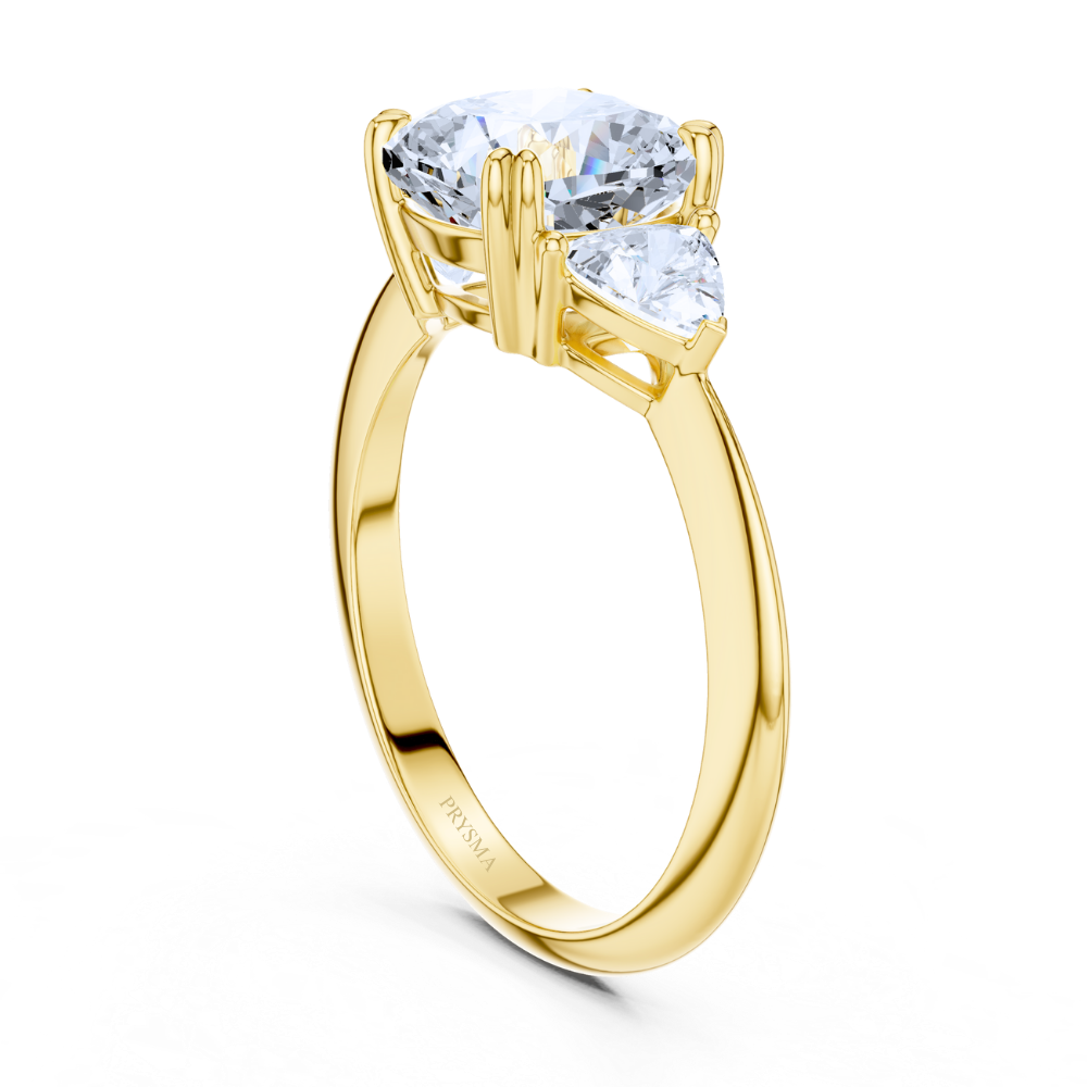 Radiance Cushion Three-Stone Ring