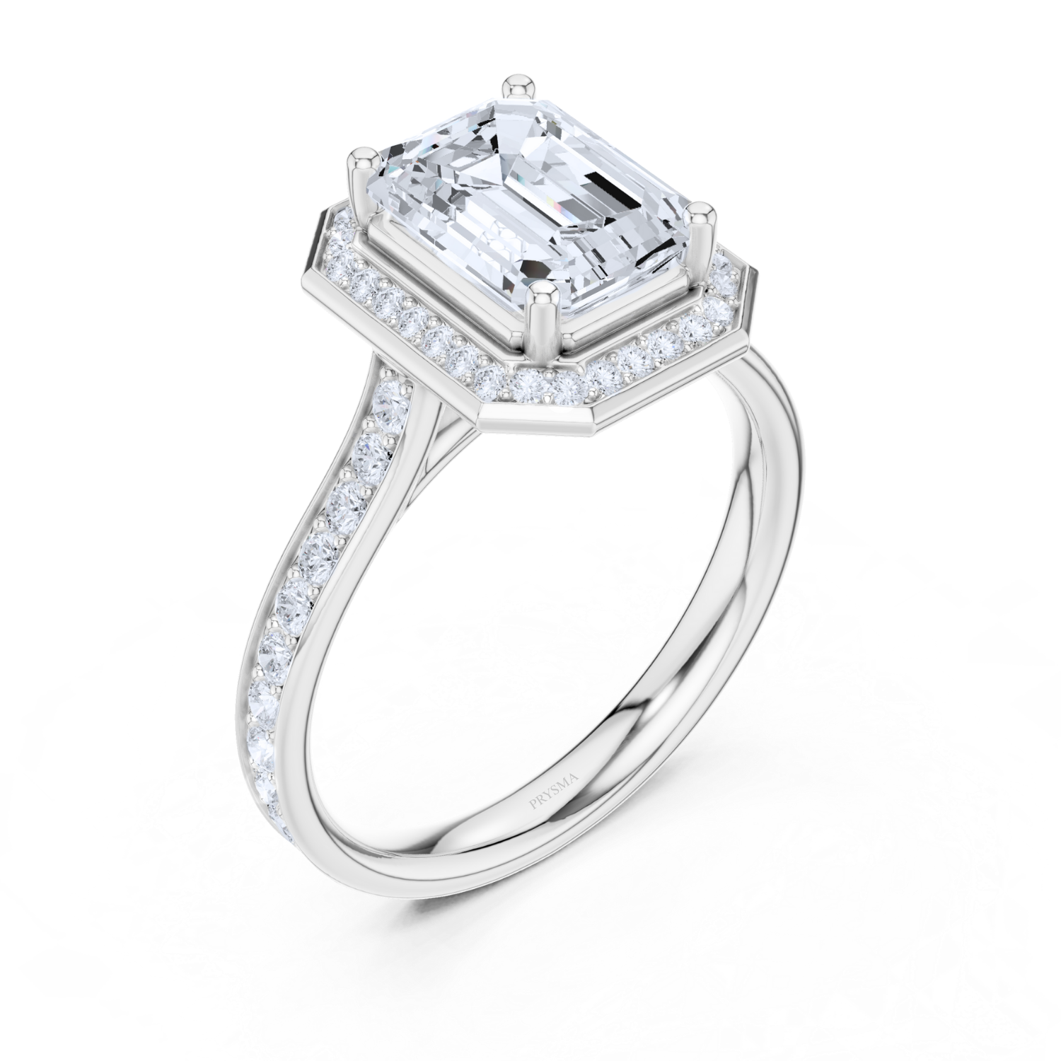 Emerald Majesty Halo Ring