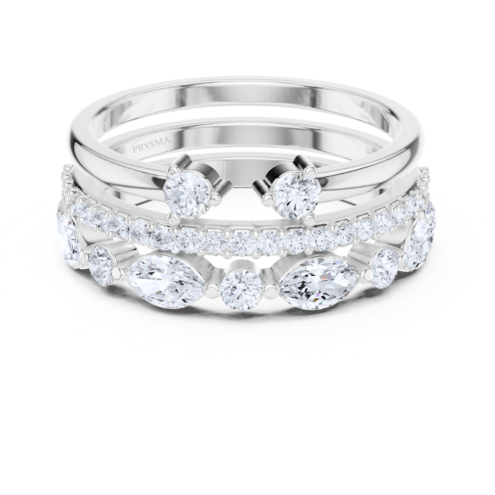 The Radiance Crown Stacking Ring Set