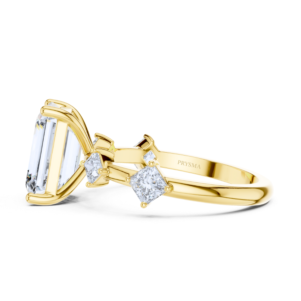 Radiant Crown Emerald-Cut Ring