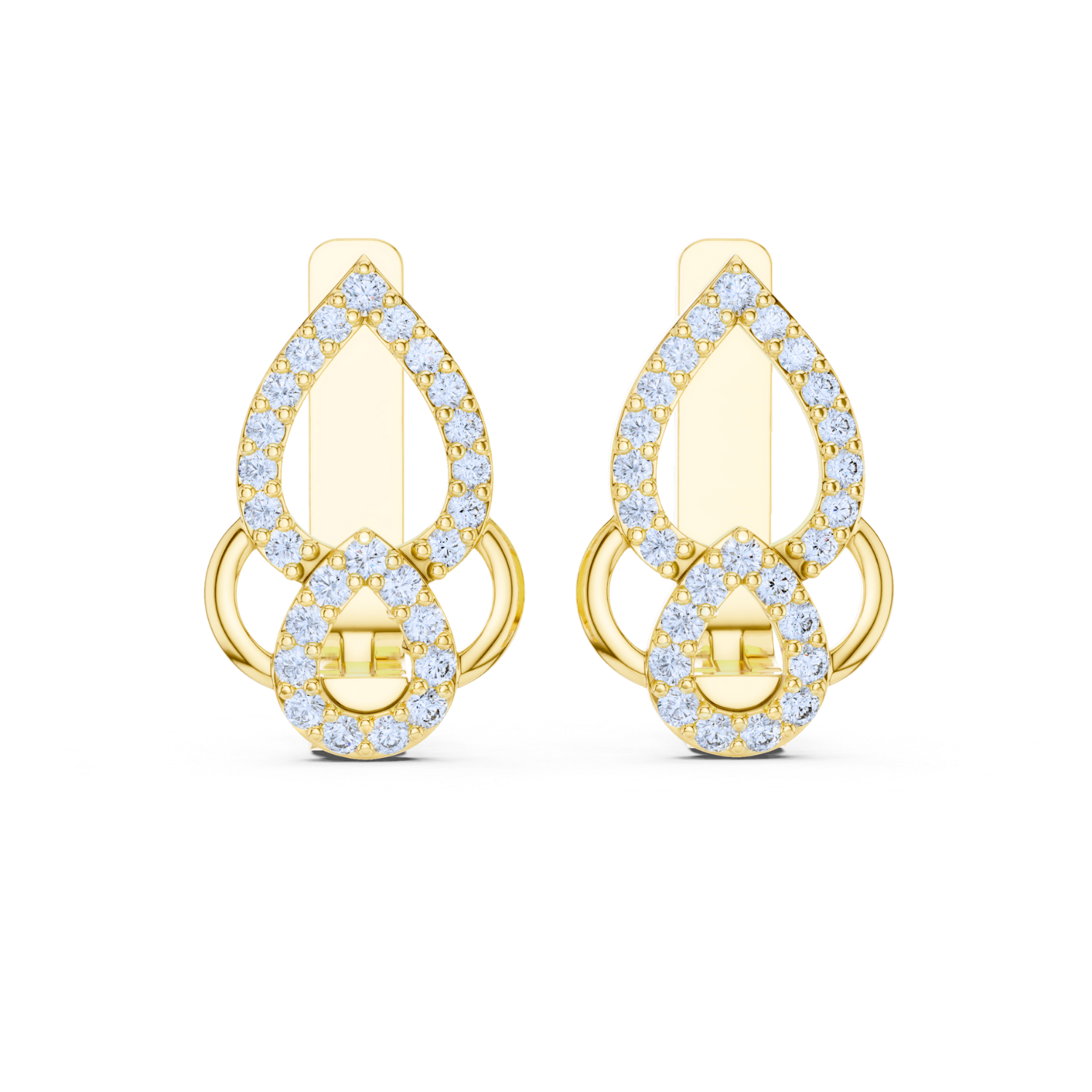 Teardrop Halo Diamond Earrings