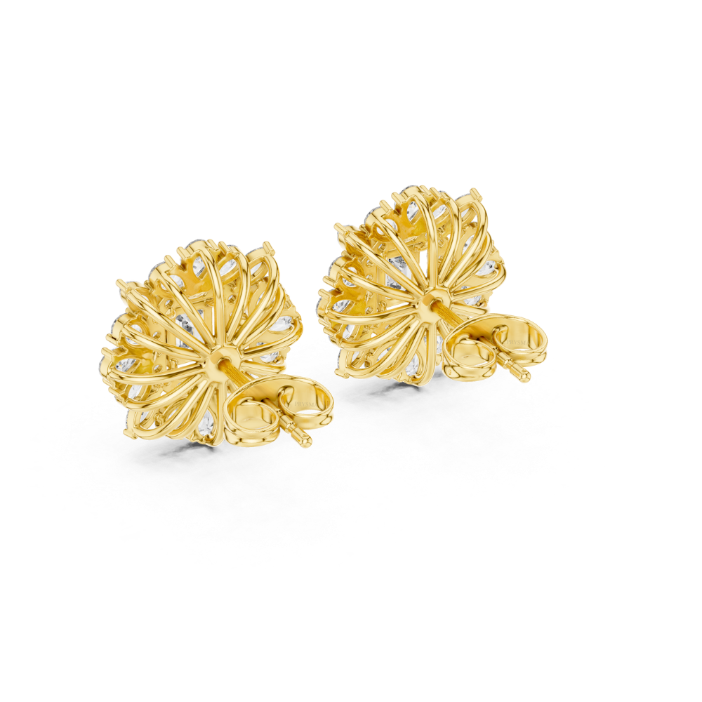 Regal Bloom Emerald Diamond Studs