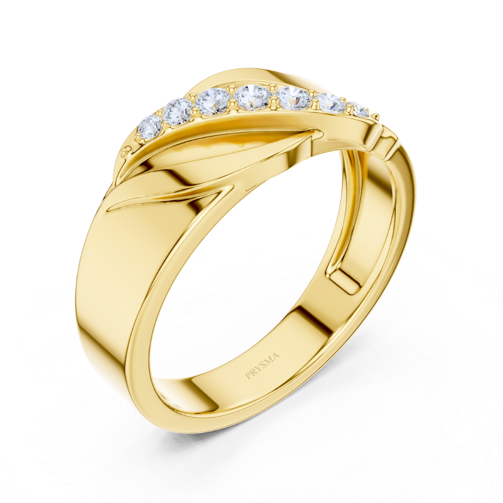 Golden Leaf Diamond Ring