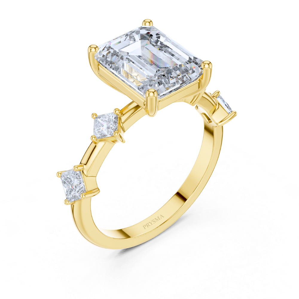 Radiant Crown Emerald-Cut Ring