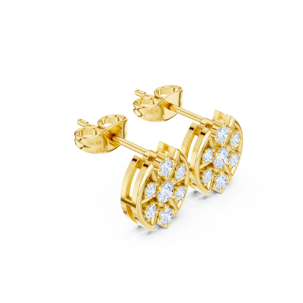 Celestia Wheel Diamond Stud Earrings