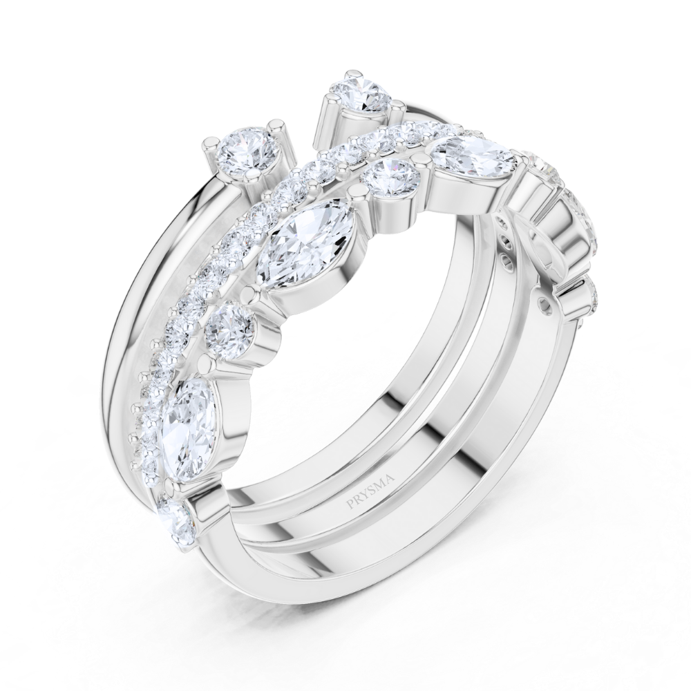 The Radiance Crown Stacking Ring Set