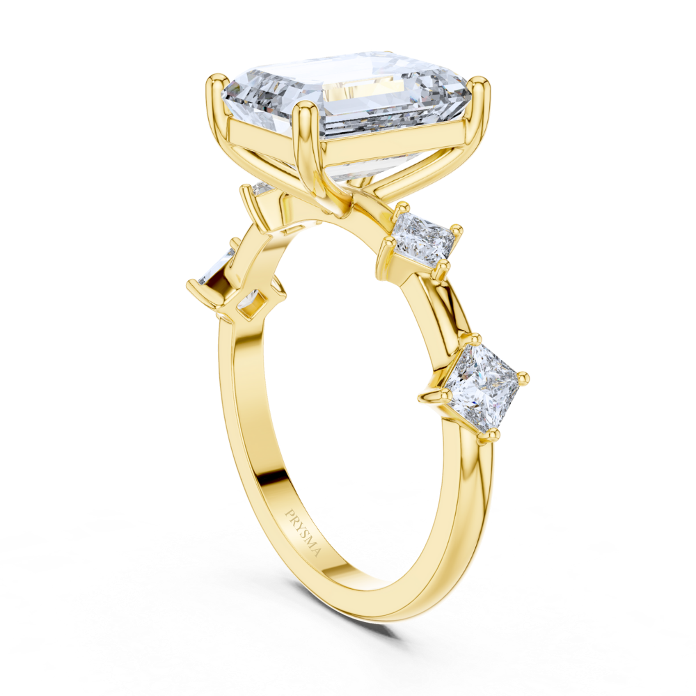 Radiant Crown Emerald-Cut Ring