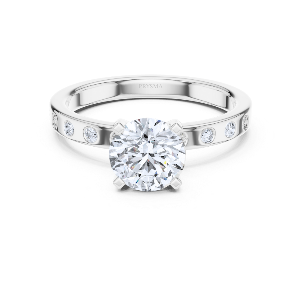 Golden Grace Round Cut Channel-Set Ring