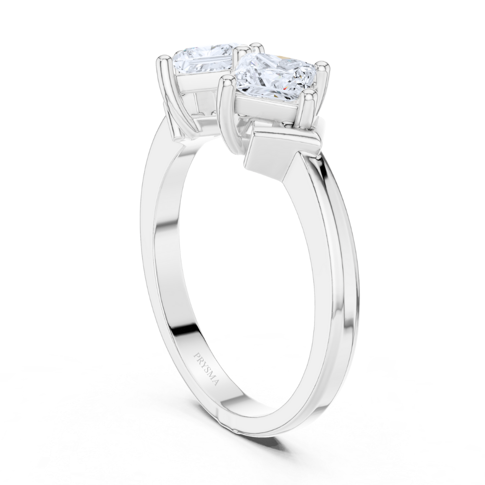 Twin Majesty Princess-Cut Diamond Ring