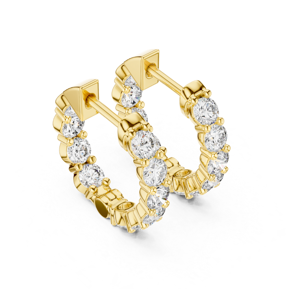 Elegant Diamond Huggie Hoop Earrings