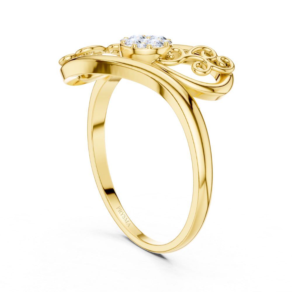 Regal Swirl Cluster Ring