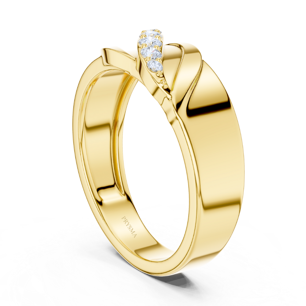Golden Leaf Diamond Ring