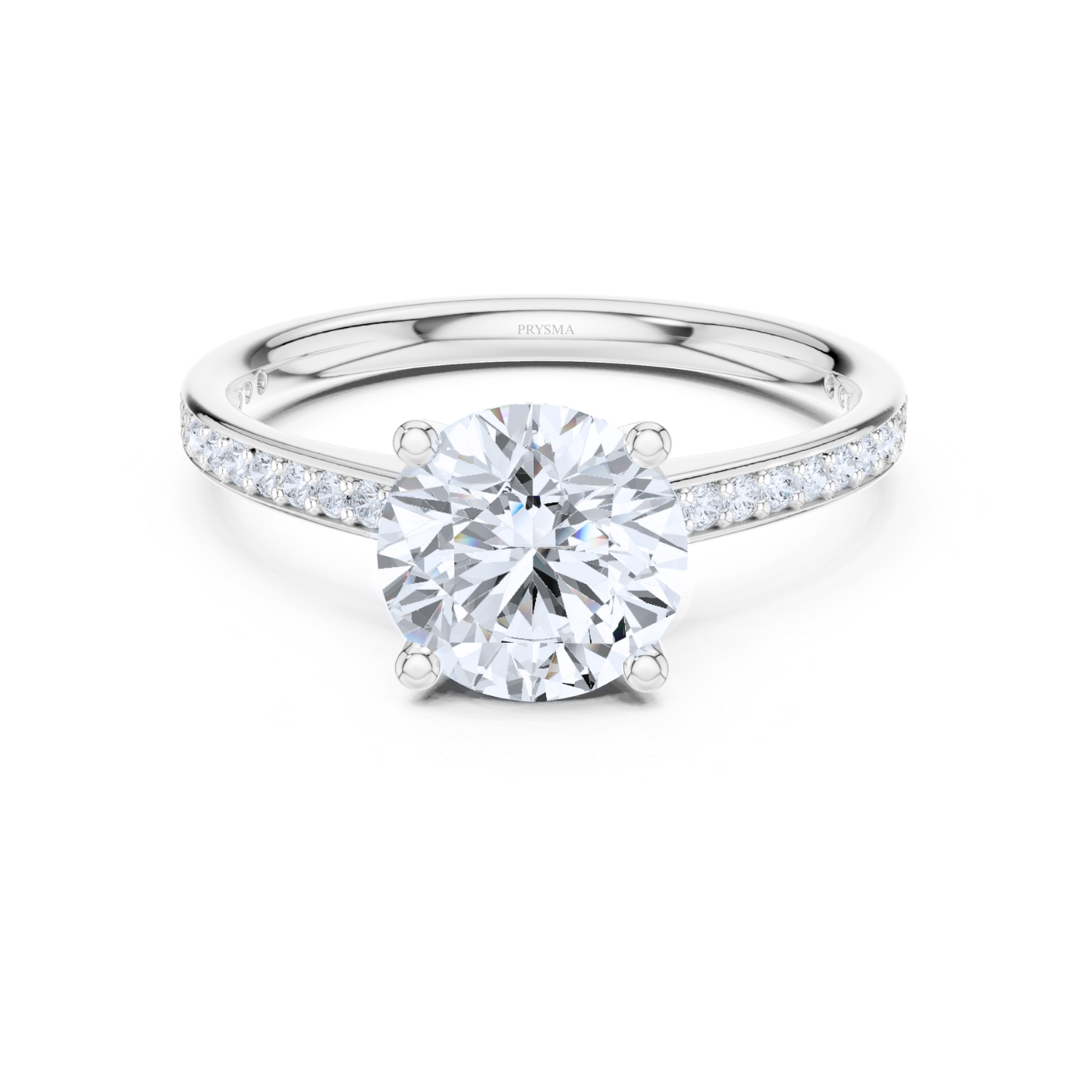 Classic Pave Solitaire Diamond Ring