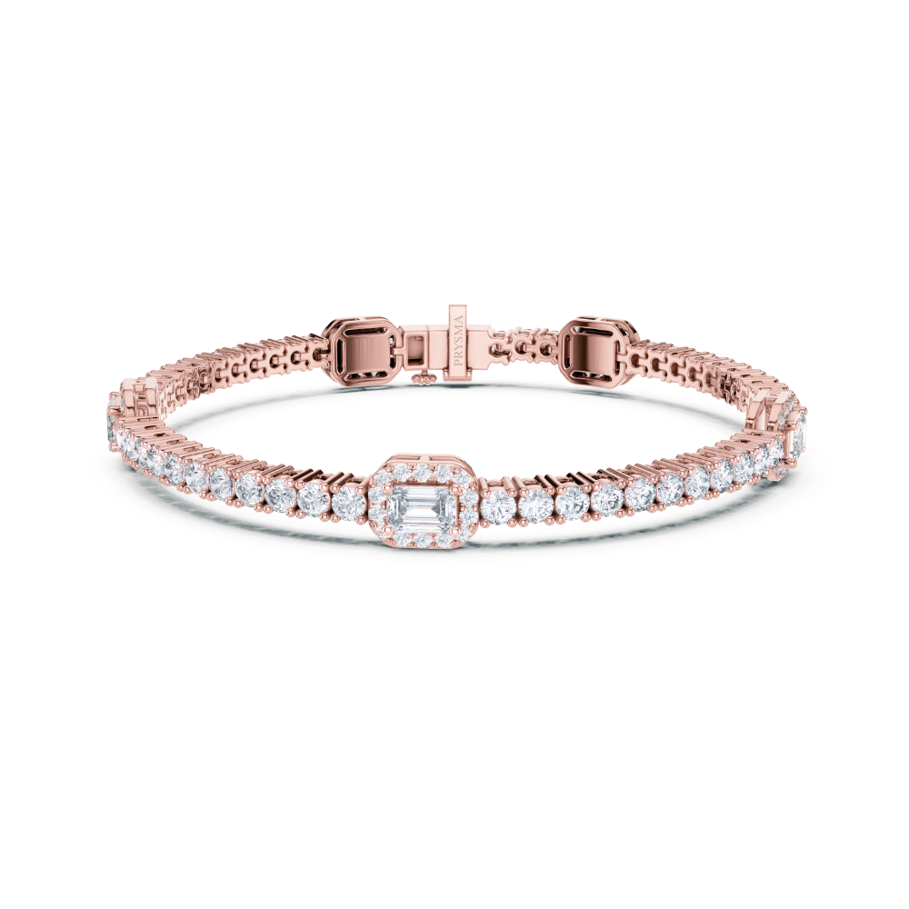 Heirloom Emerald Halo Diamond Bracelet