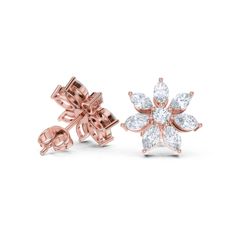 Radiant Petal Diamond Studs