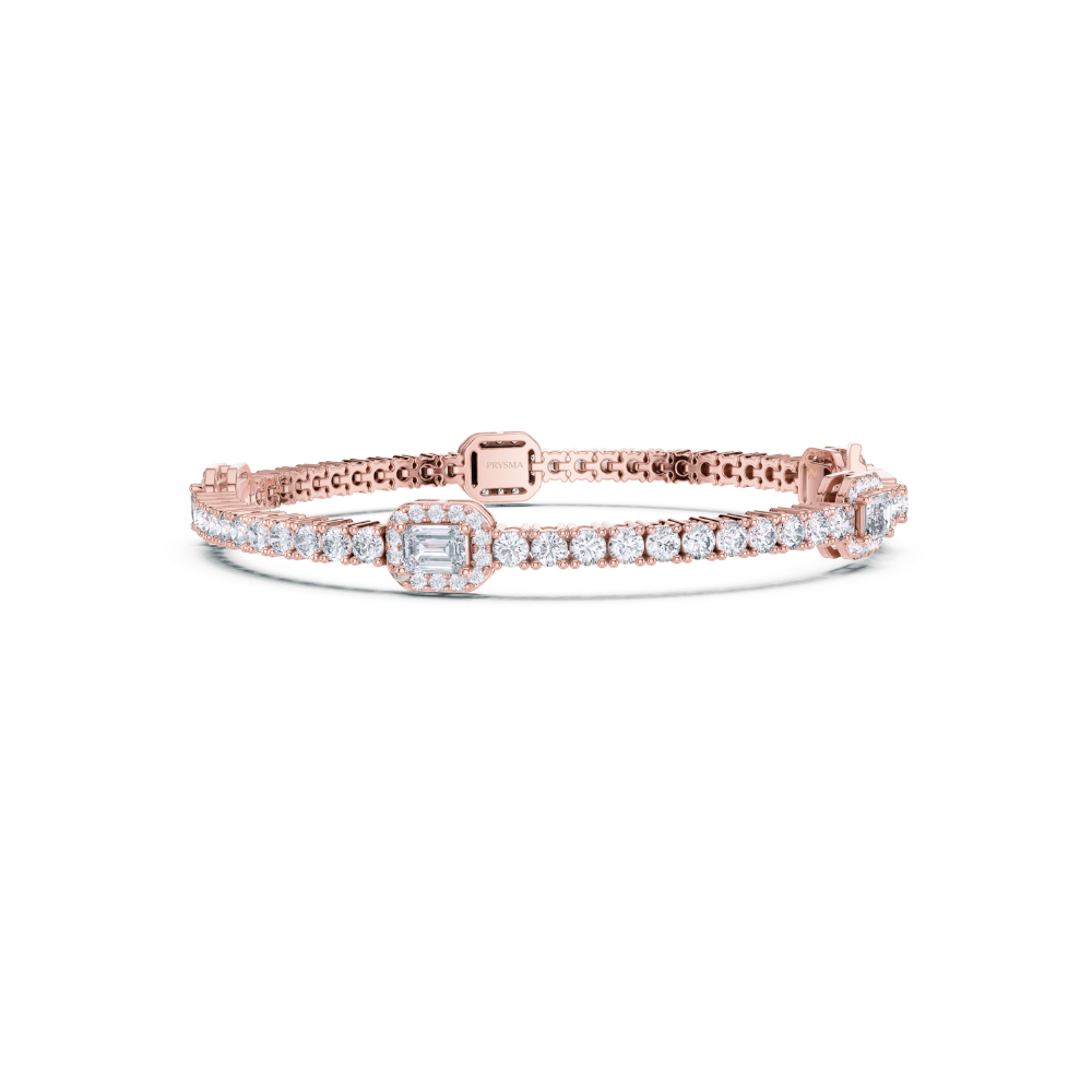 Heirloom Emerald Halo Diamond Bracelet