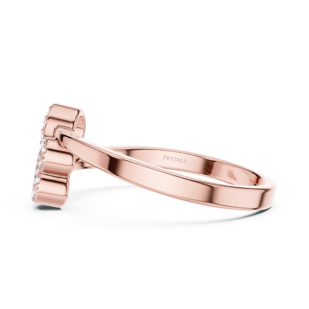 Diamond-Studded Love Initial Ring