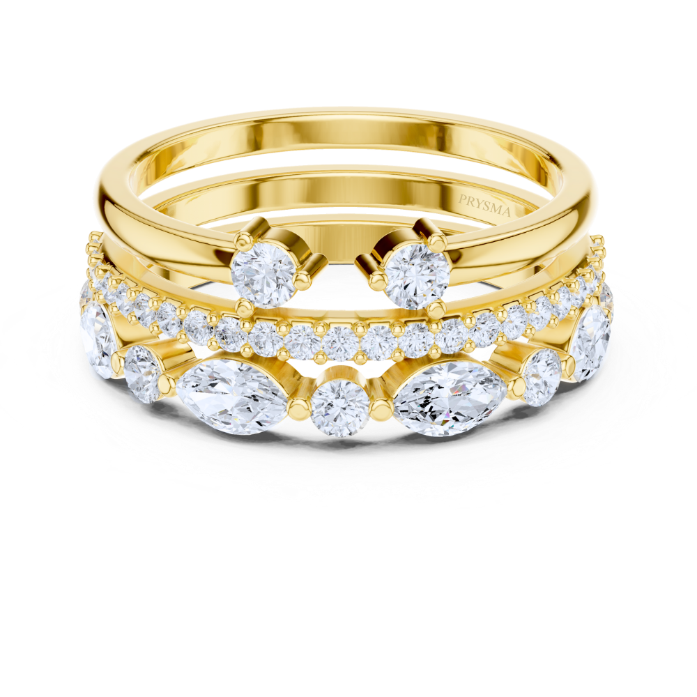 The Radiance Crown Stacking Ring Set