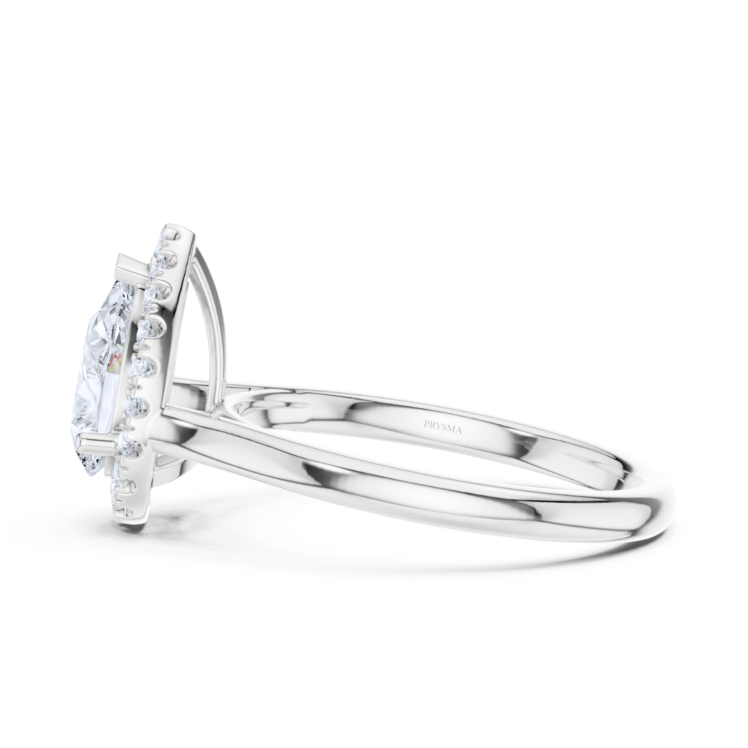 Pear-Shaped Halo Diamond Ring