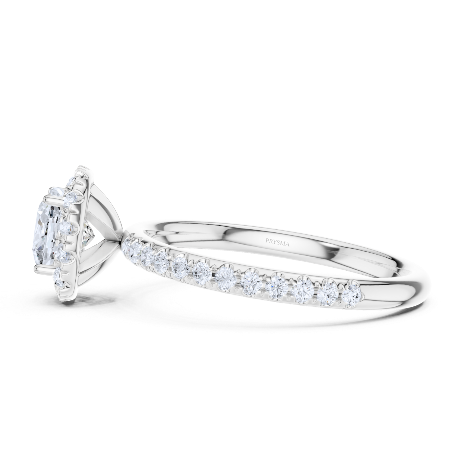 Cushion Halo Pave Diamond Ring