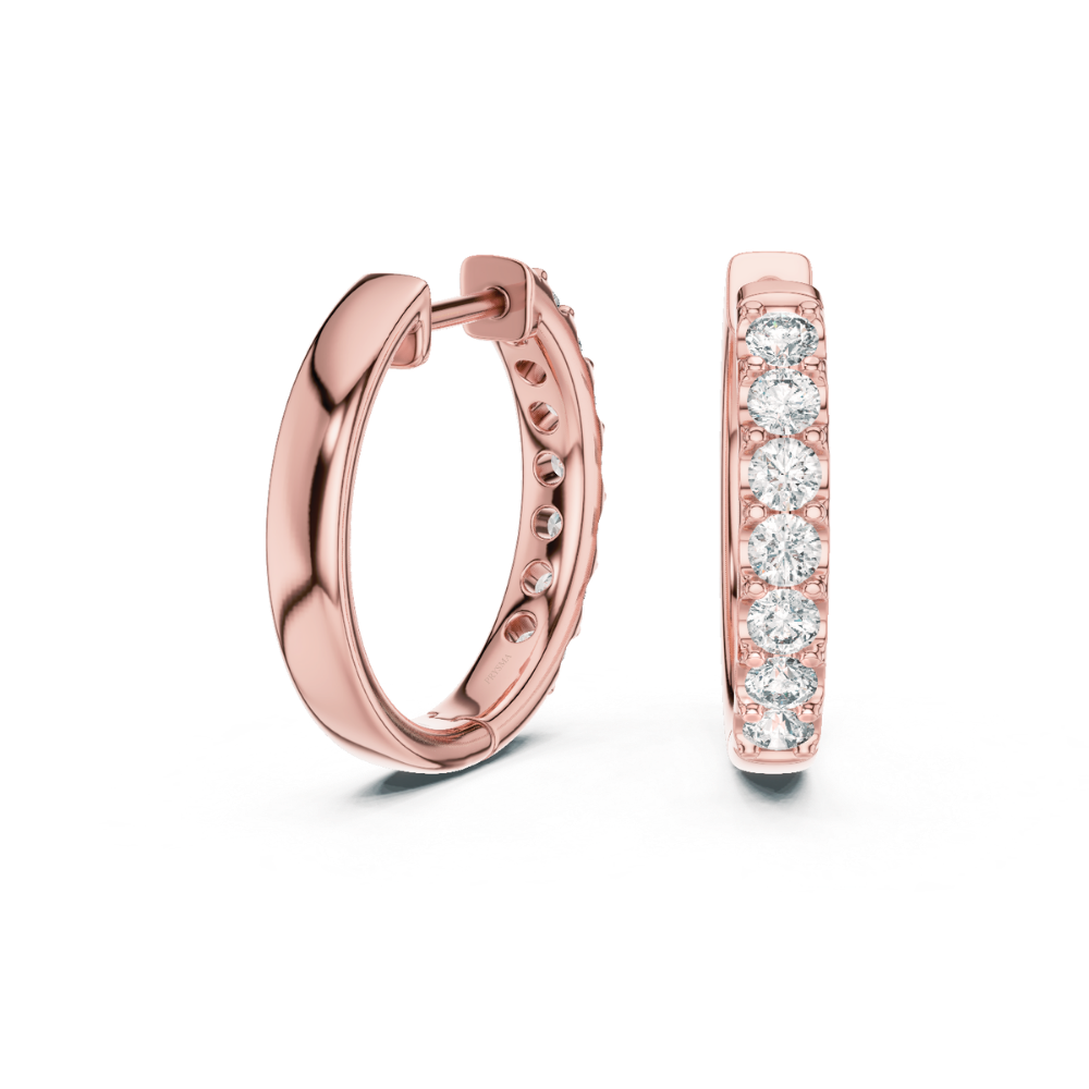 Classic Round Diamond Hoop Earrings