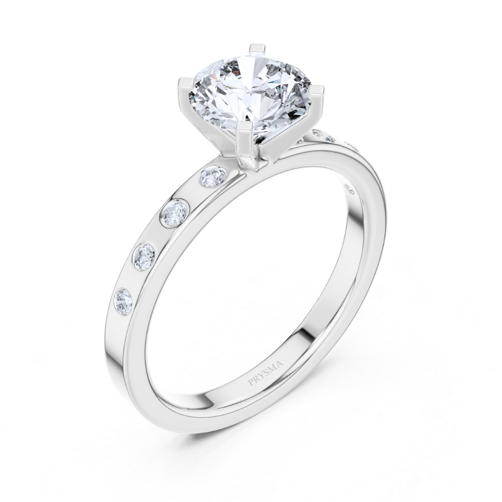Golden Grace Round Cut Channel-Set Ring