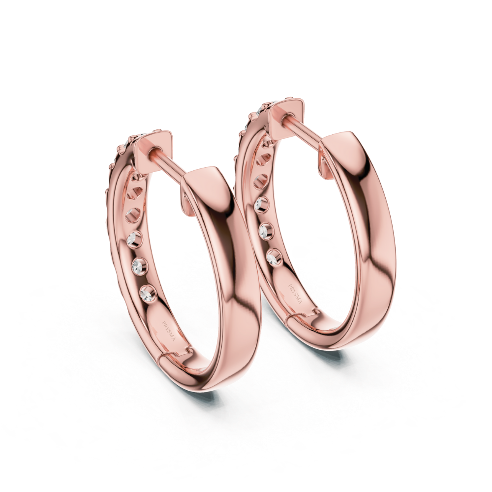 Classic Round Diamond Hoop Earrings