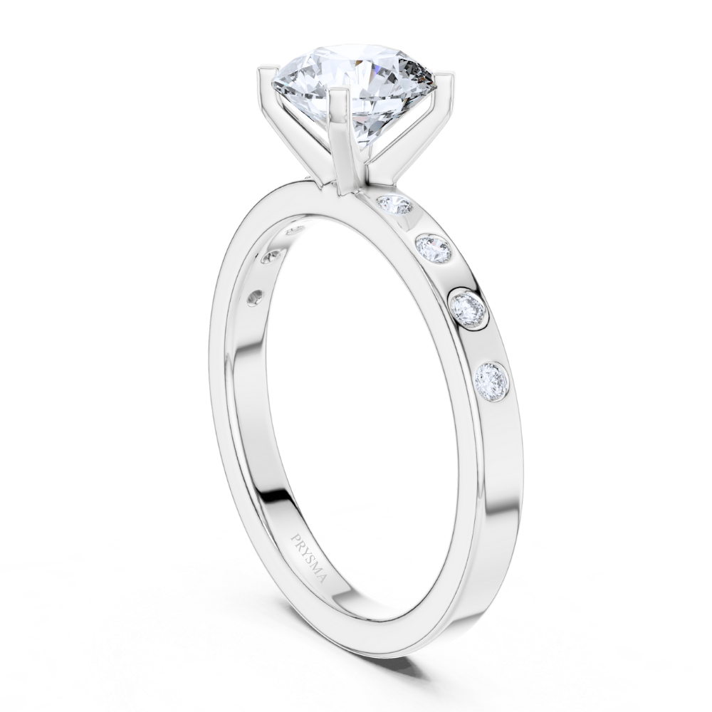 Golden Grace Round Cut Channel-Set Ring