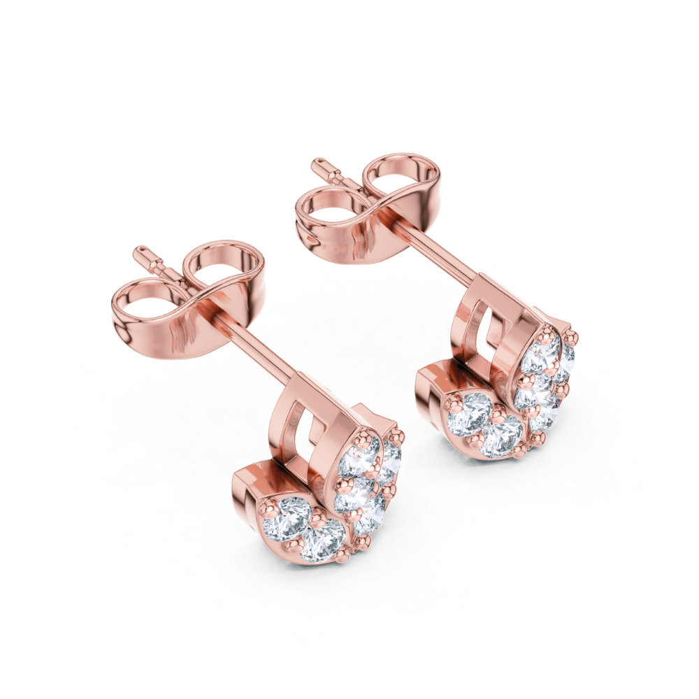 Blossom Crown Diamond Stud Earrings