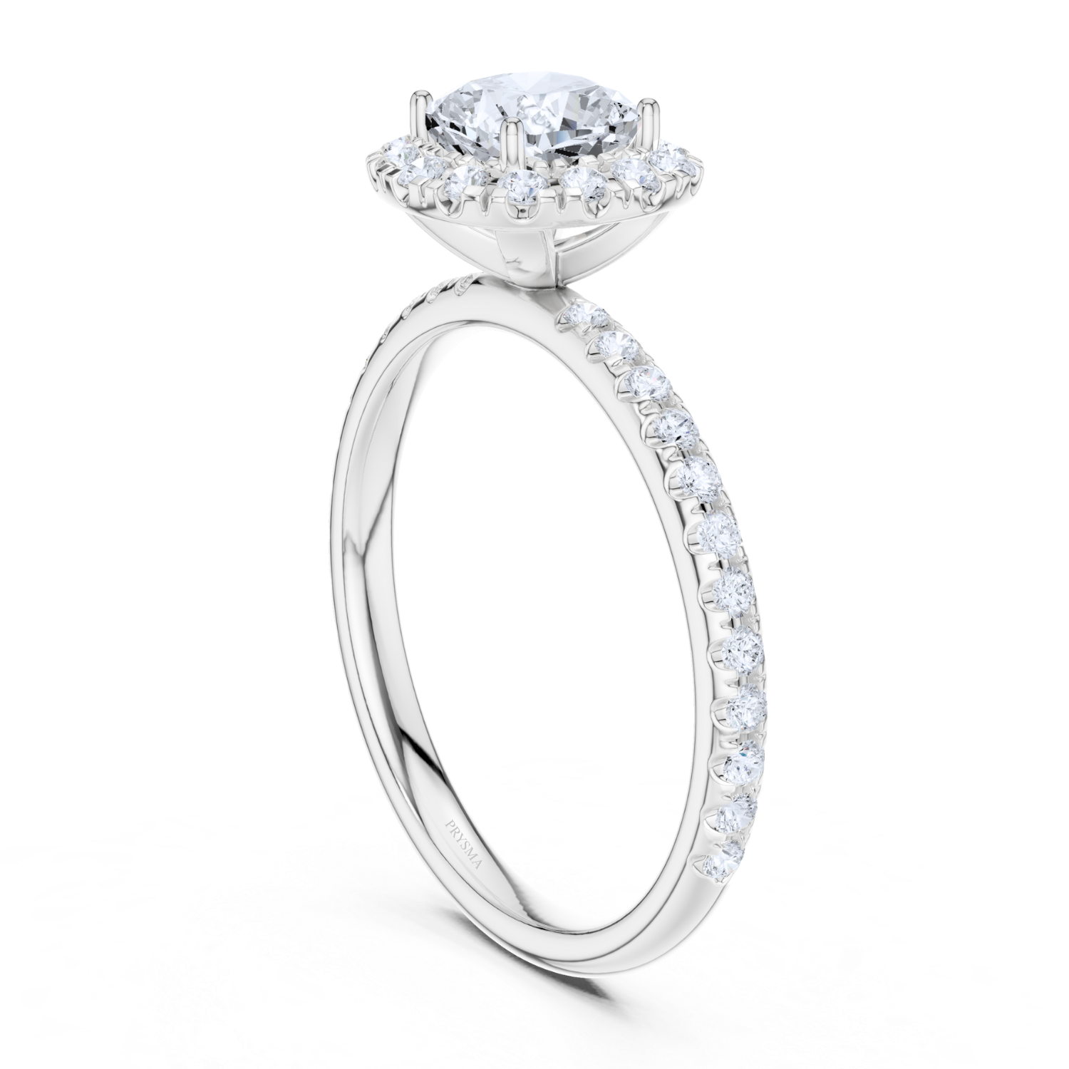 Cushion Halo Pave Diamond Ring