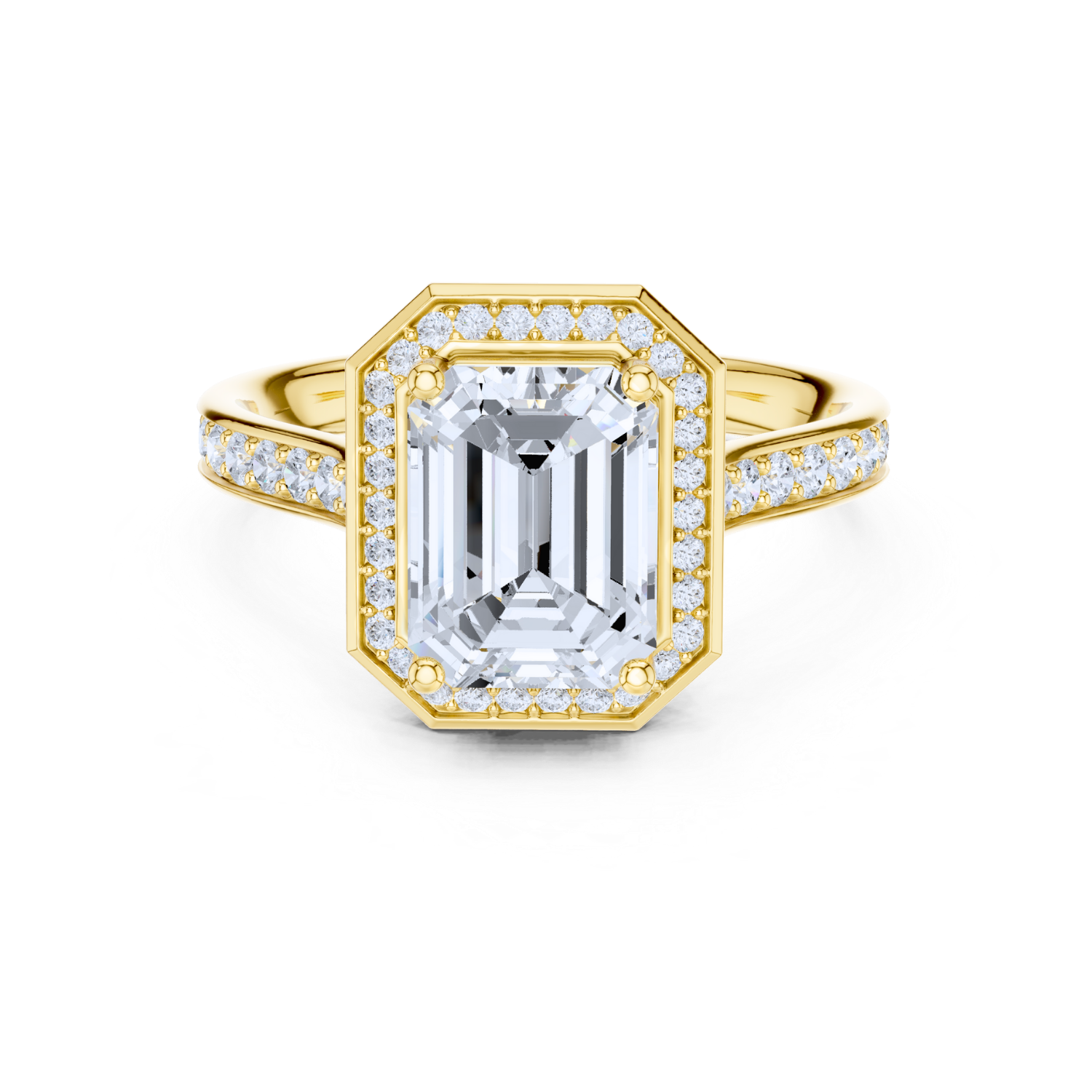 Emerald Majesty Halo Ring
