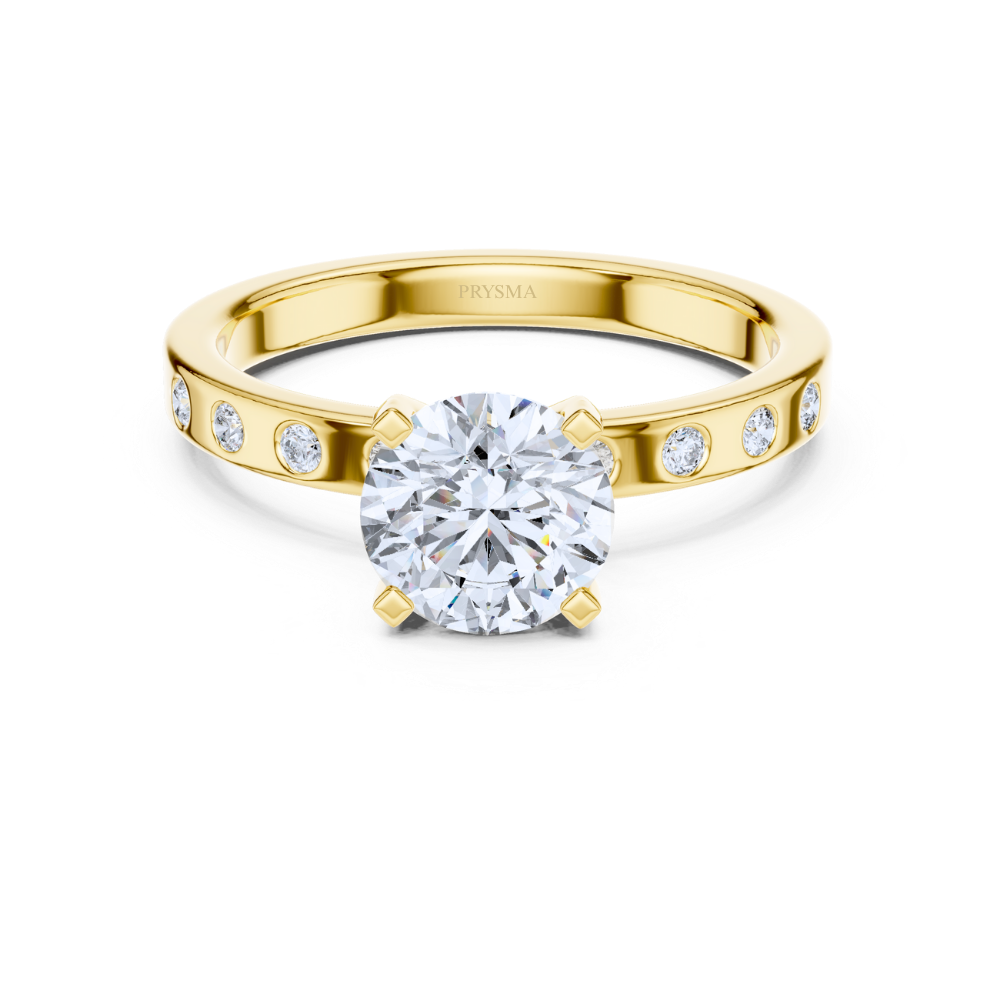Golden Grace Round Cut Channel-Set Ring