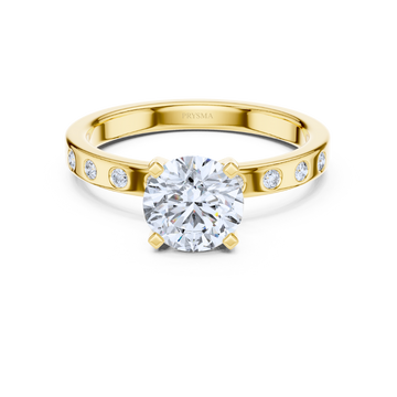 Golden Grace Round Cut Channel-Set Ring