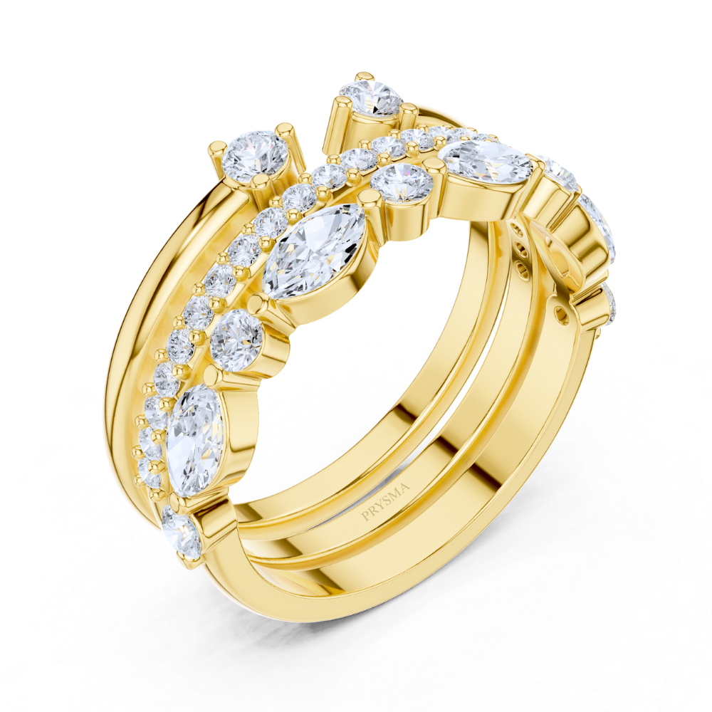 The Radiance Crown Stacking Ring Set