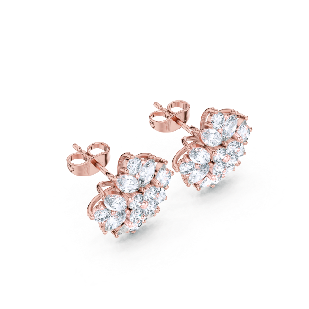 Diamond Bloom Marquise Studs