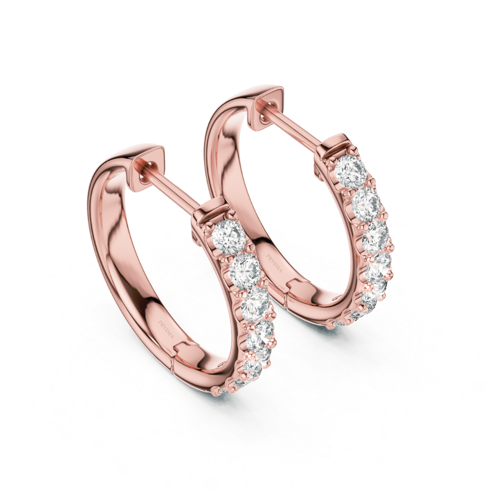 Classic Round Diamond Hoop Earrings