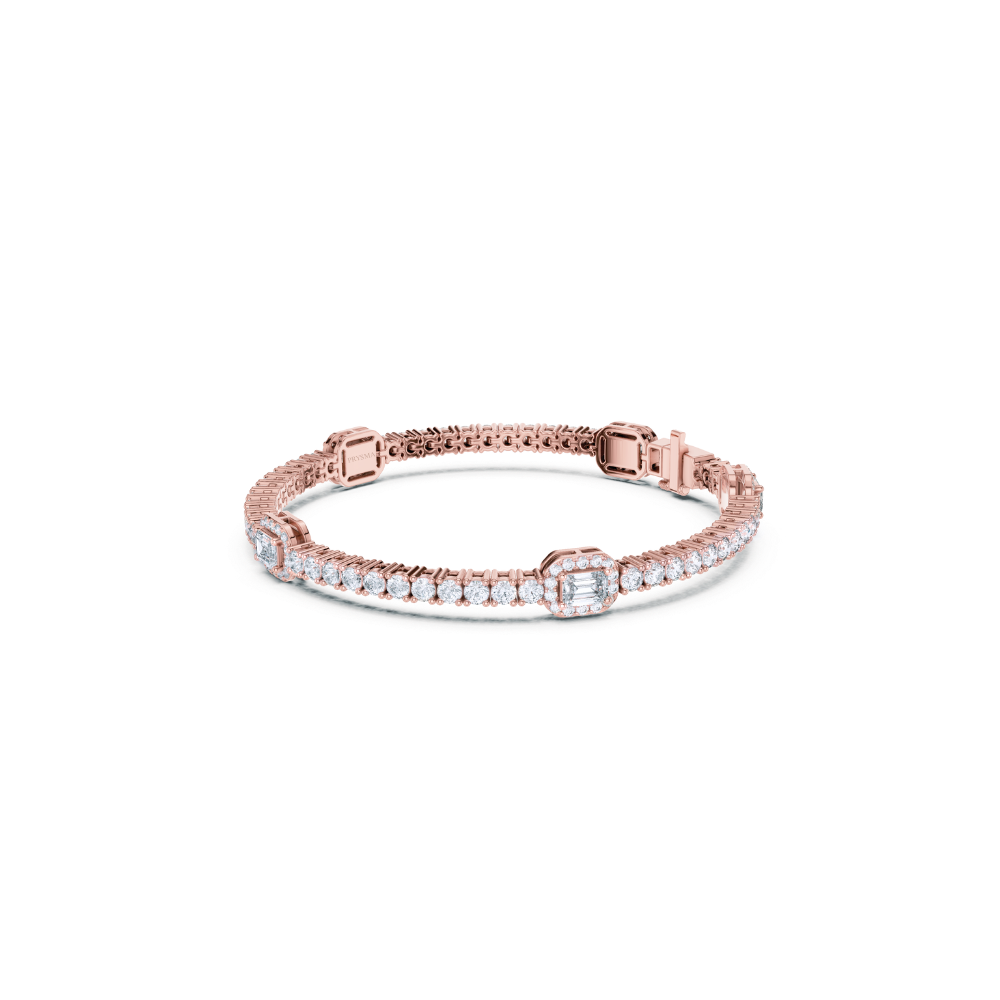 Heirloom Emerald Halo Diamond Bracelet