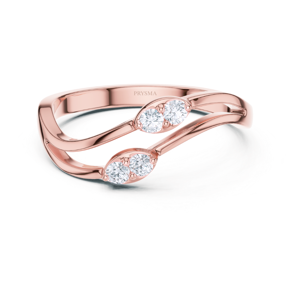 Twin Glimmer Bypass Ring
