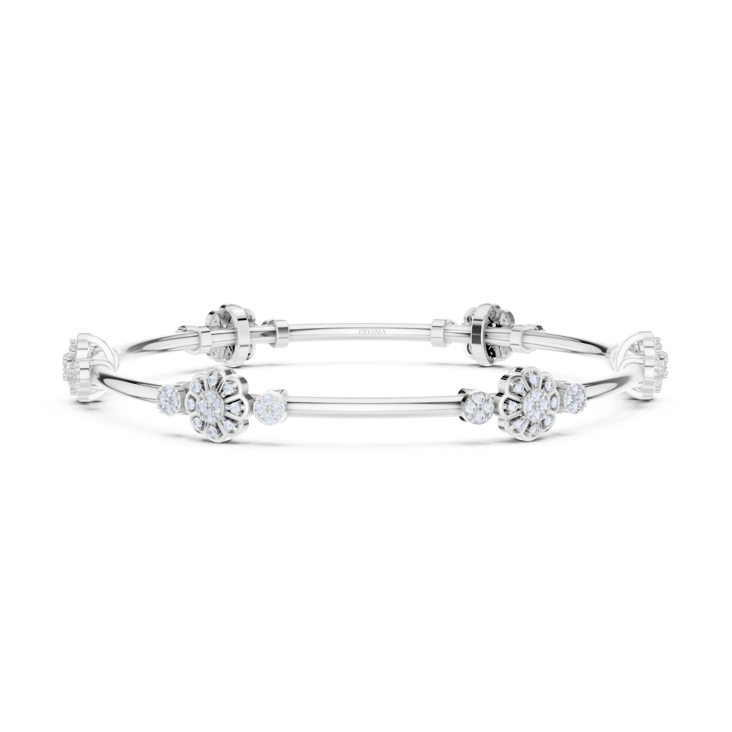 Floral Harmony Diamond Bangle
