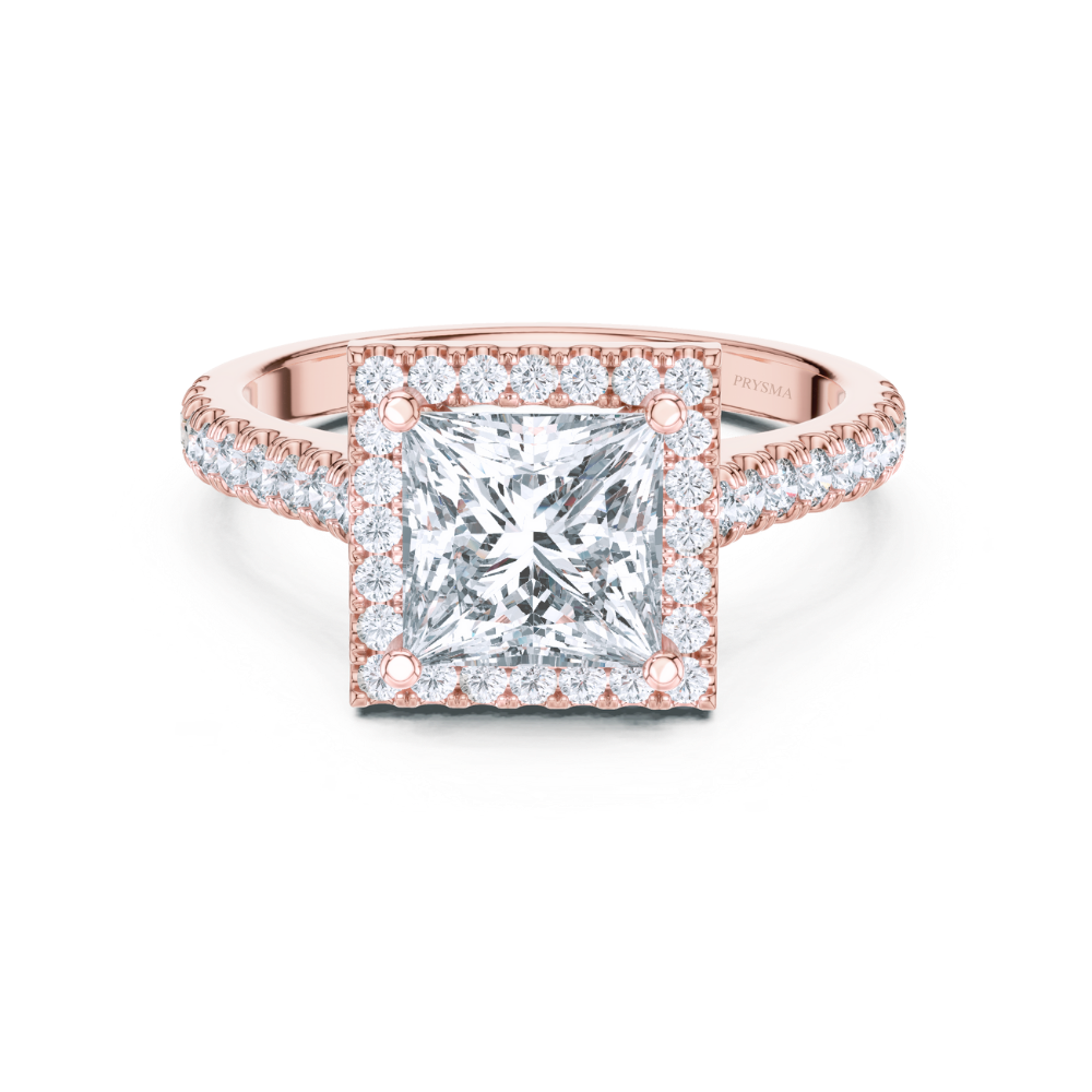 Regal Square Halo Ring