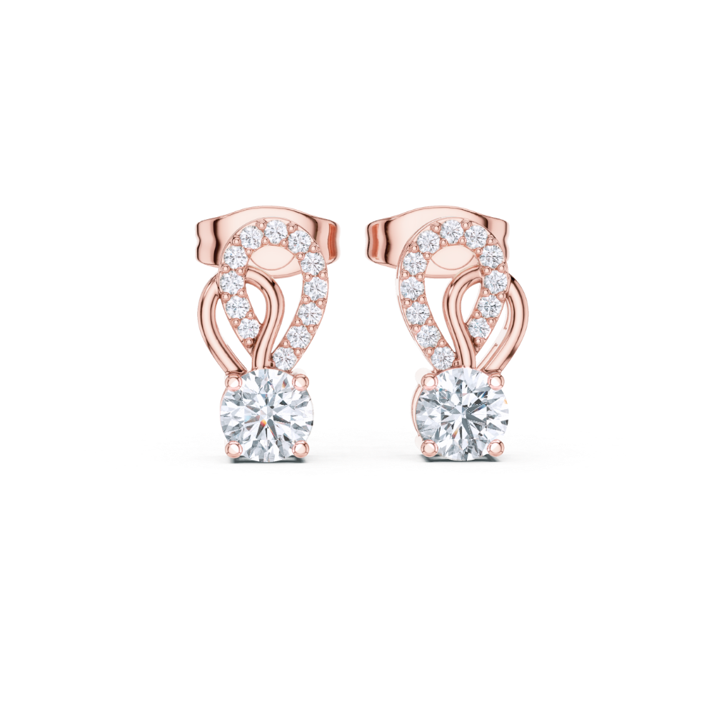 Infinity Loop Diamond Stud Earrings