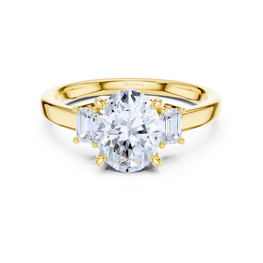 Oval Elegance Three-Stone Ring