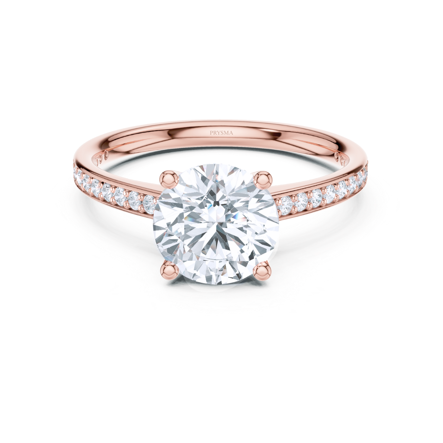 Classic Pave Solitaire Diamond Ring