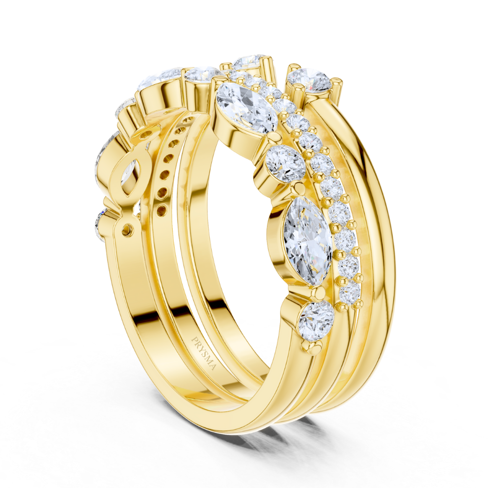 The Radiance Crown Stacking Ring Set