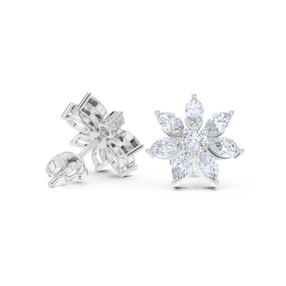 Radiant Petal Diamond Studs