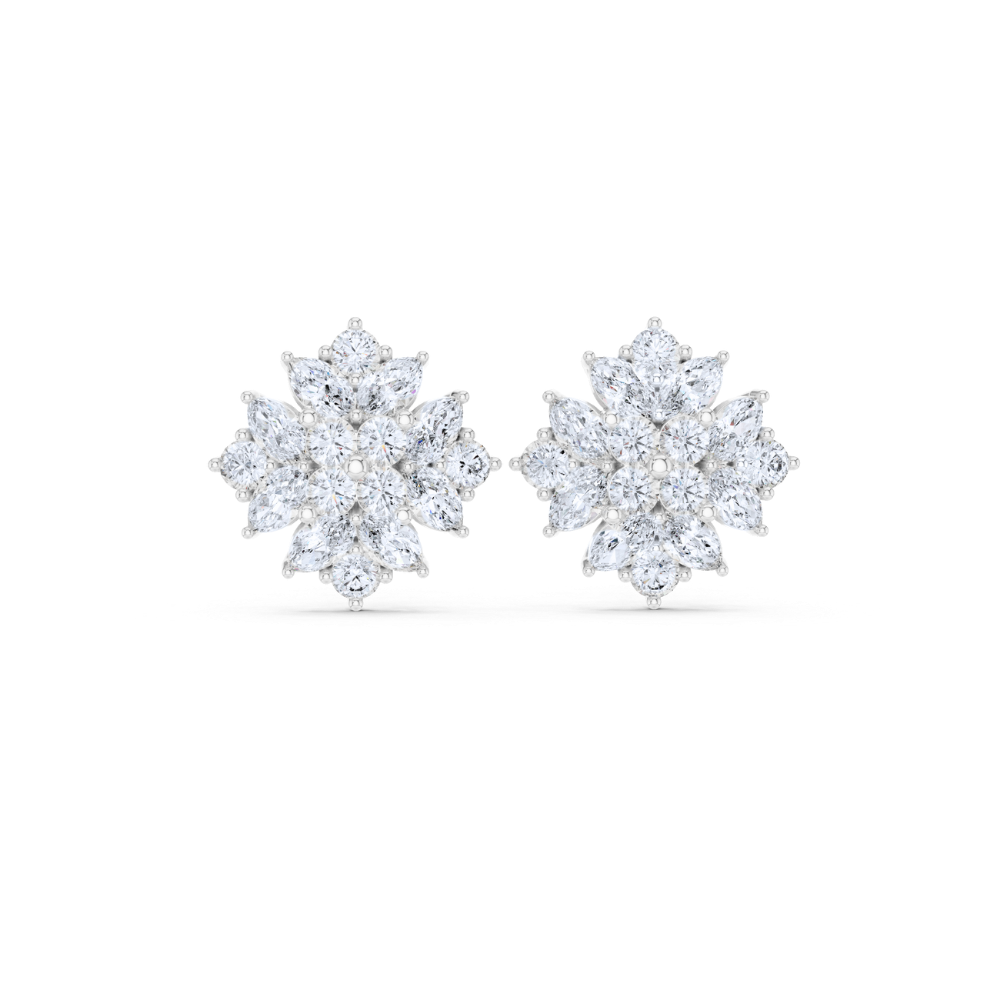 Diamond Bloom Marquise Studs