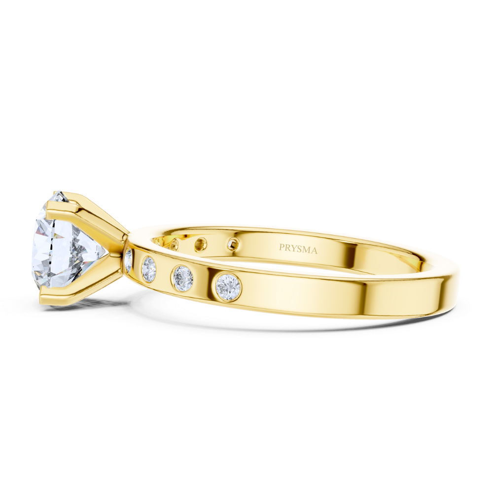 Golden Grace Round Cut Channel-Set Ring
