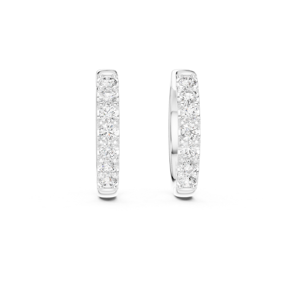 Classic Round Diamond Hoop Earrings