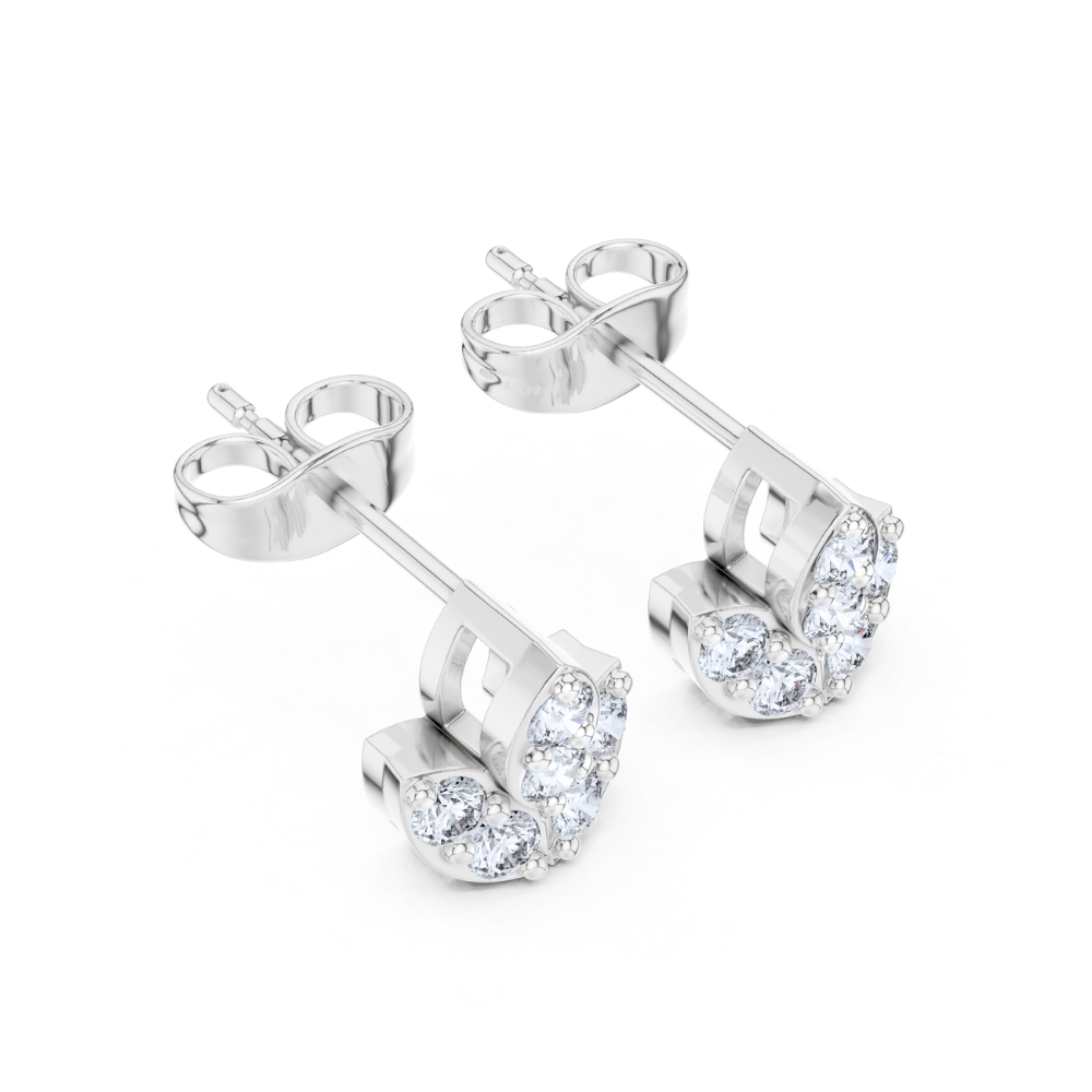 Blossom Crown Diamond Stud Earrings